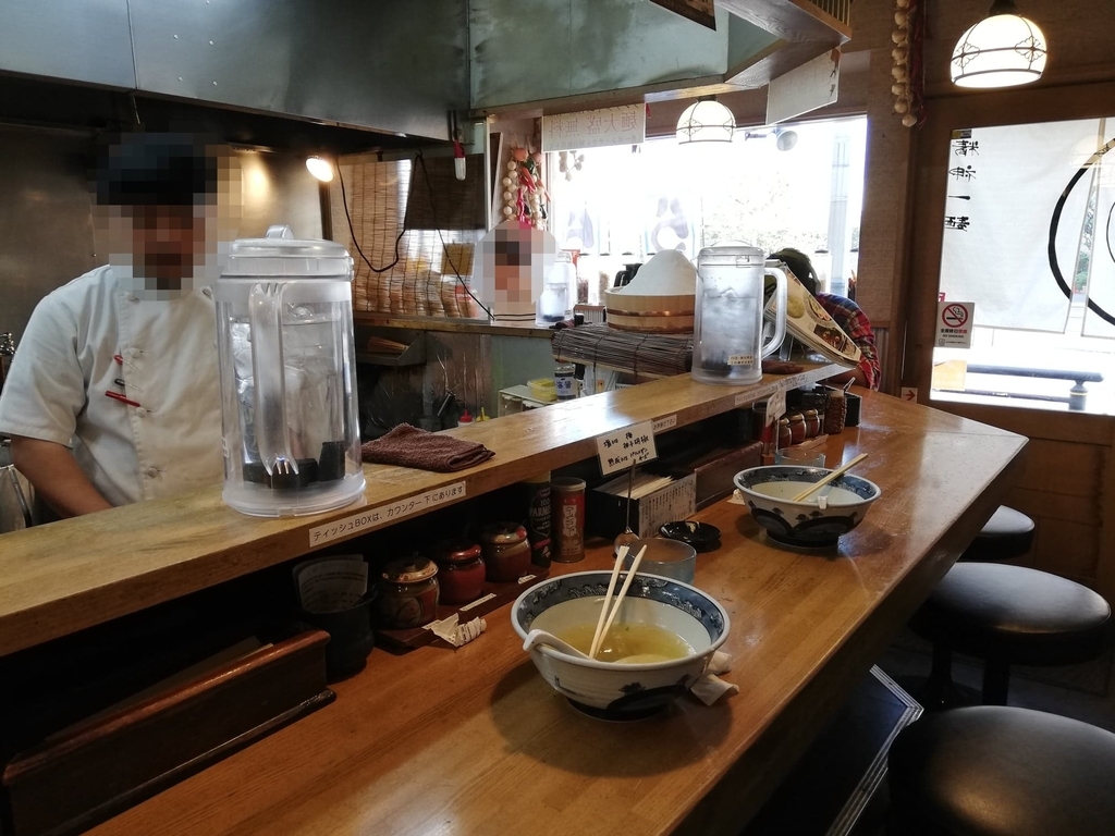 竹ノ塚『らーめんしおの風』の店内①